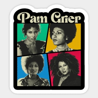 Pam Grier Comics White Sticker